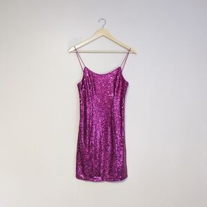 Lulu's Pink Sequin Mini Dress